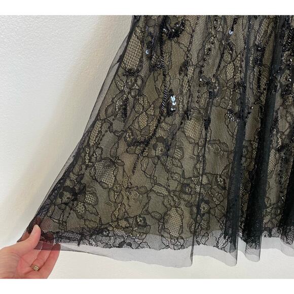 Basix Black Label Sequin Beaded Lace Dress Size 6 - Picture 6 of 13